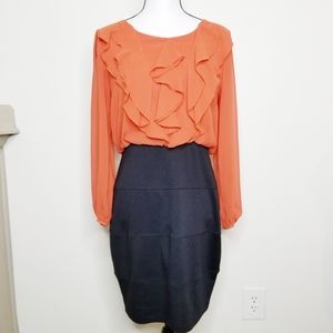 ENFOCUS STUDIO ORANGE AND BLACK DRESS
